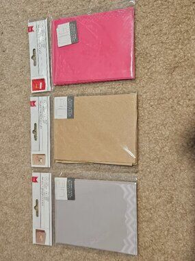RARE 3 NEW PACKS 6x6 AMERICAN CRAFTS QUALITY CRAFT CARD ENVELOPE PINK GRAY BEIGE